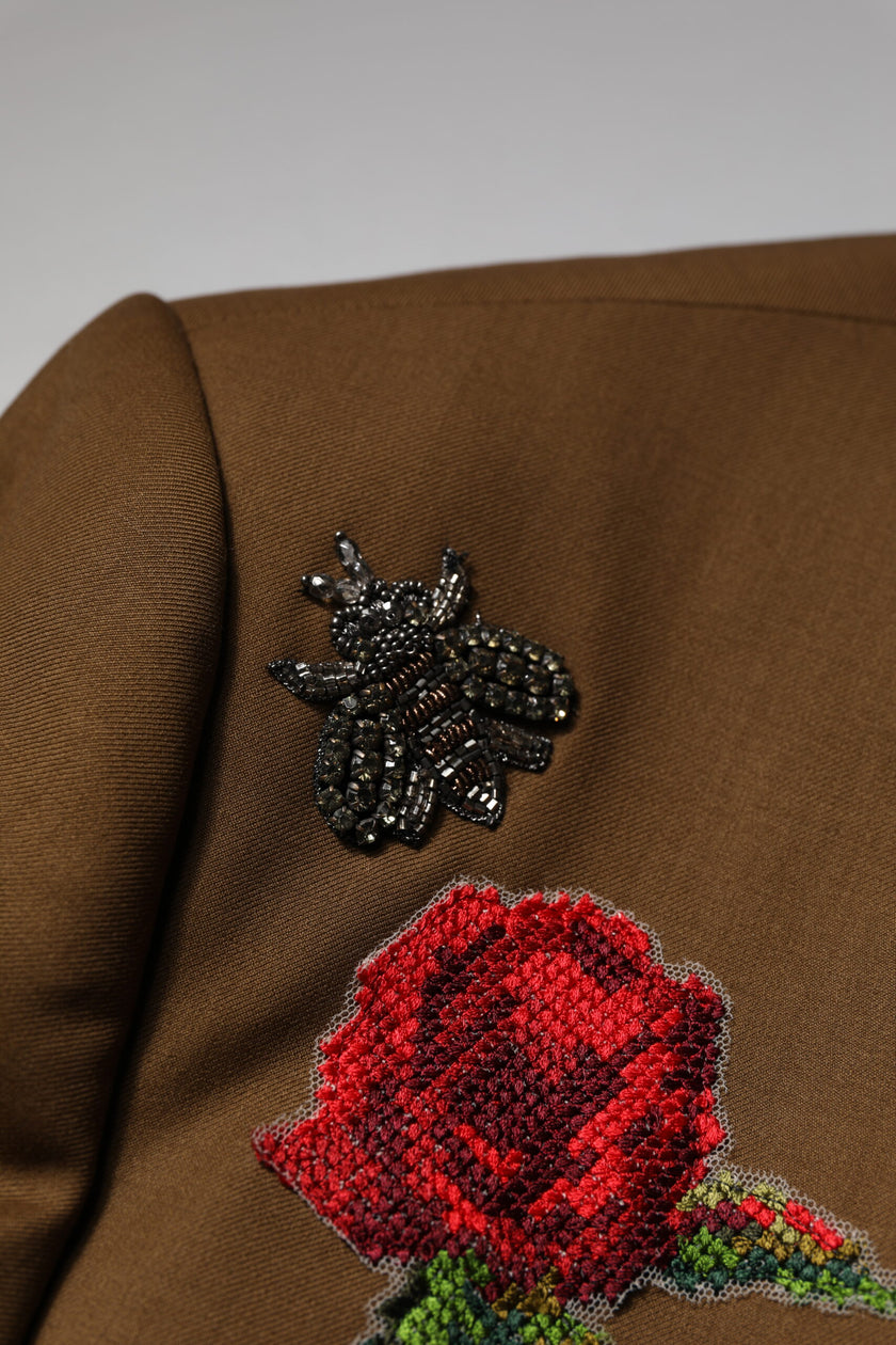 Dolce & Gabbana Brown MARTINI Single Breasted Coat Blazer