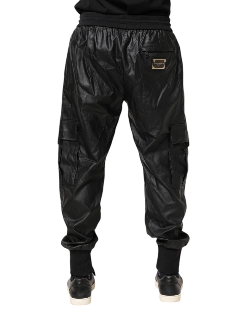 Dolce & Gabbana Black Cotton Cargo Jogger Sweatpants Pants