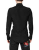 Dolce & Gabbana Black Silk GOLD Long Sleeves Dress Shirt