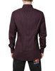 Dolce & Gabbana Burgundy Cotton GOLD Long Sleeves Shirt