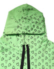 Dolce & Gabbana Green Cotton Logo Heart Print Hooded Sweater