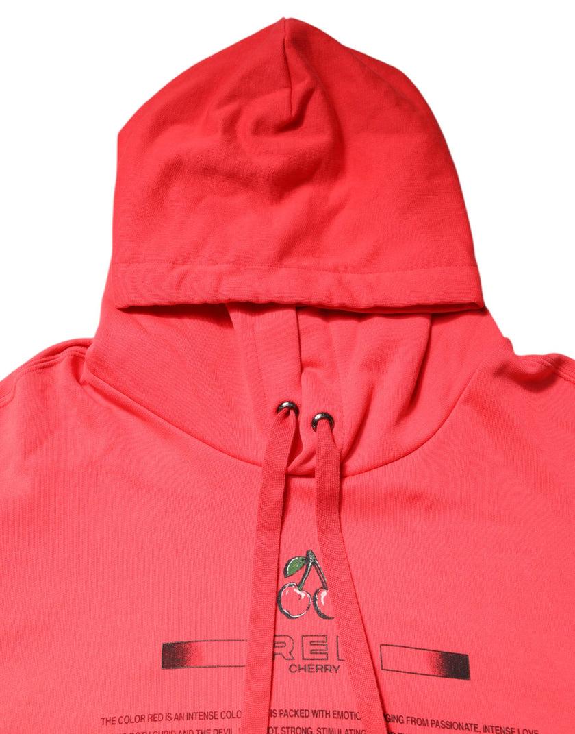 Dolce & Gabbana Red Logo Printed Hooded Sweatshirt Sweater