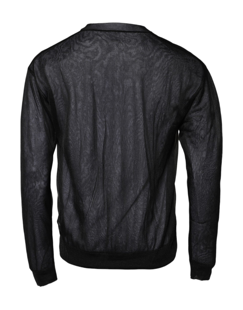 Dolce & Gabbana Black White Logo Knitted Pullover Sweater