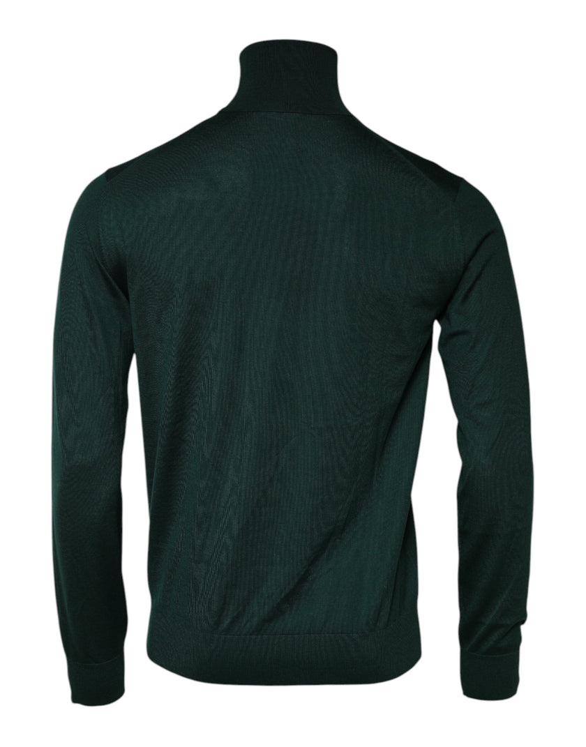 Dolce & Gabbana Green Cashmere Knitted Men Pullover Sweater
