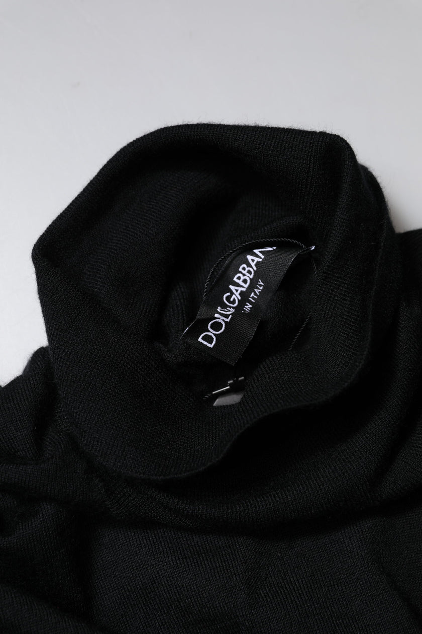 Dolce & Gabbana Black Cashmere Knitted Men Pullover Sweater
