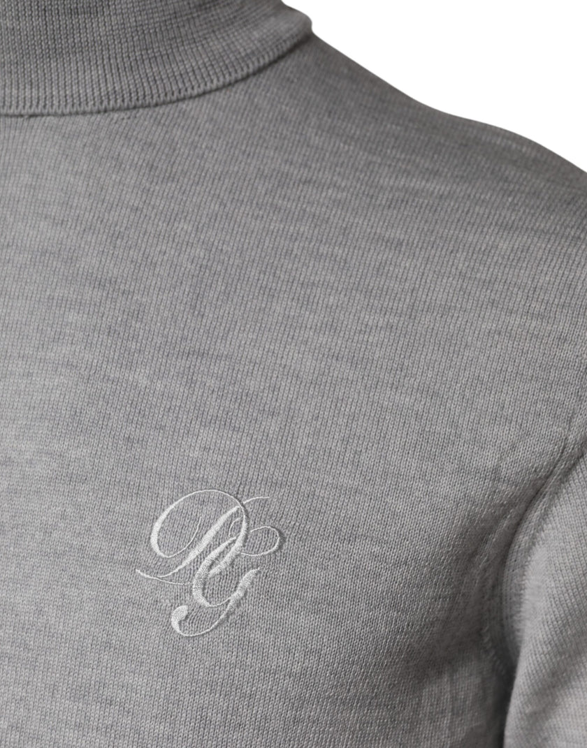 Dolce & Gabbana Gray Wool Knitted Men Pullover Sweater