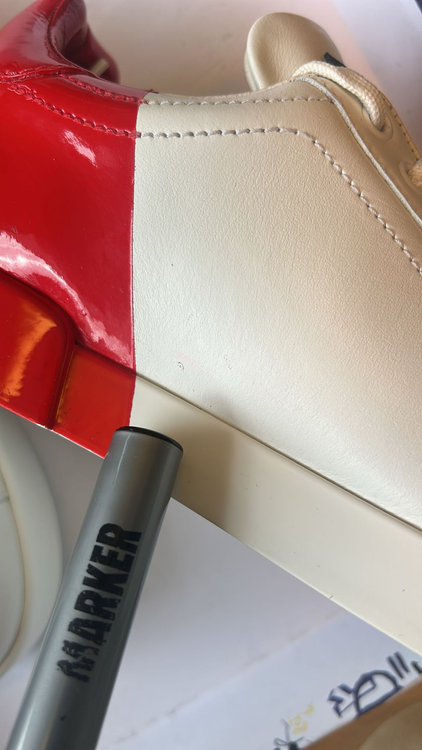 Dolce & Gabbana White Red Logo Portofino Sneakers Shoes