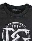 Dolce & Gabbana Black Cotton Logo Printed Pullover Sweater