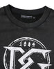 Dolce & Gabbana Black Cotton Logo Printed Pullover Sweater