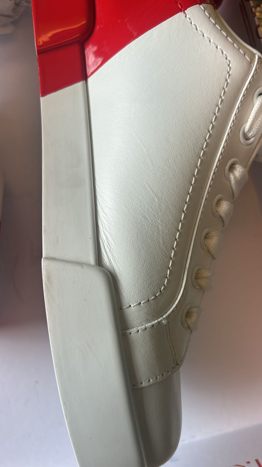 Dolce & Gabbana White Red Logo Portofino Sneakers Shoes
