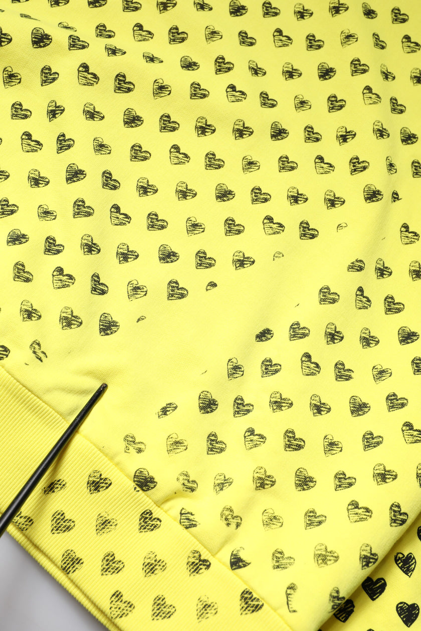 Dolce & Gabbana Yellow Heart Crew Neck Men Pullover Sweater