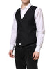 Dolce & Gabbana Black Wool Waistcoat Dress Formal Vest
