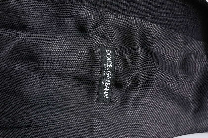 Dolce & Gabbana Black Wool Waistcoat Dress Formal Vest