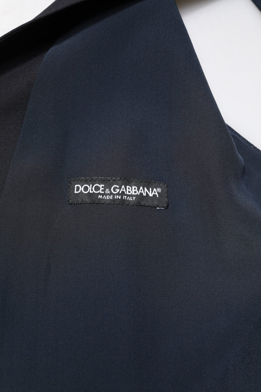 Dolce & Gabbana Black Wool Waistcoat Dress Formal Vest