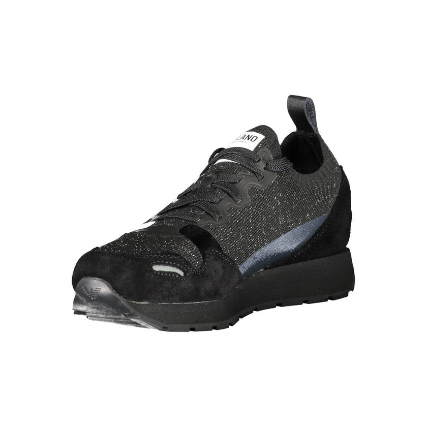 Emporio Armani Black Leather Women Sneaker