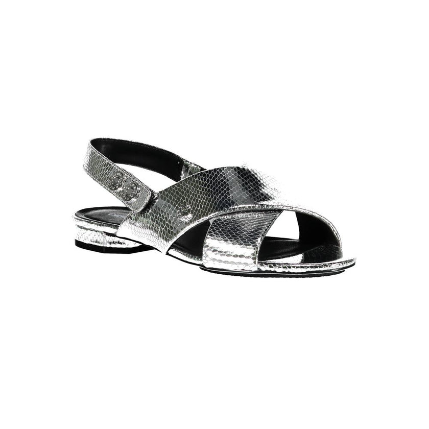 Calvin Klein Silver Leather Women Sandal