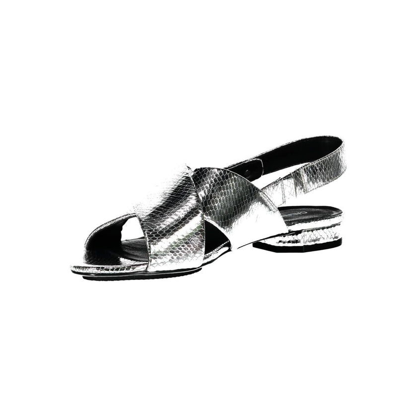 Calvin Klein Silver Leather Women Sandal