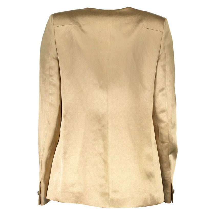 Just Cavalli Gold Linen Women Jacket