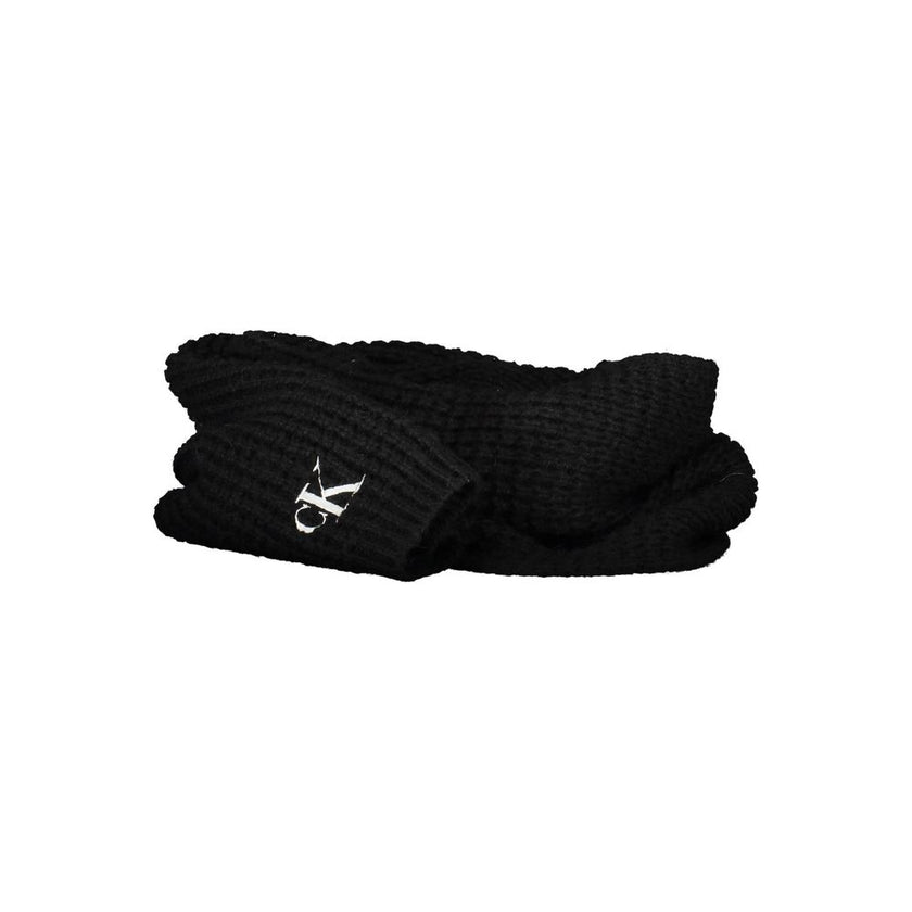 Calvin Klein Black Alpaca Women Scarf Set