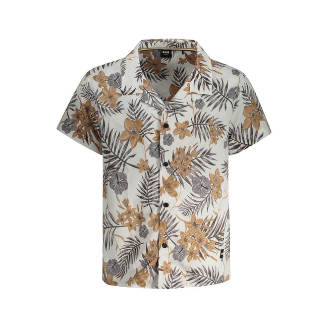 Hugo Boss White Polyester Men Shirt
