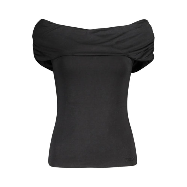Guess Jeans Black Modal Tops & T-Shirt