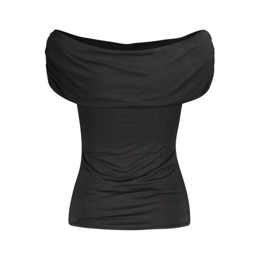 Guess Jeans Black Modal Tops & T-Shirt