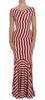 Dolce & Gabbana Elegant Red and White Striped Silk Bodycon Dress