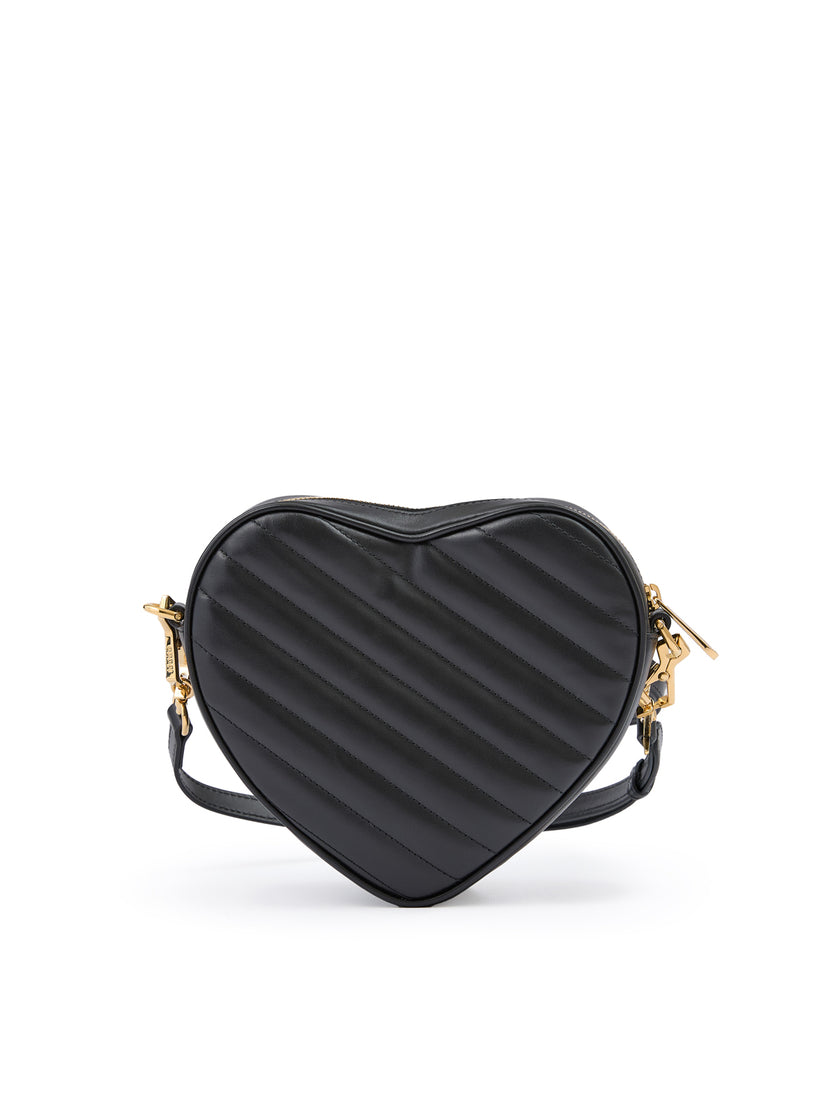 Gucci Black Leather Mini Heart Crossbody Bag
