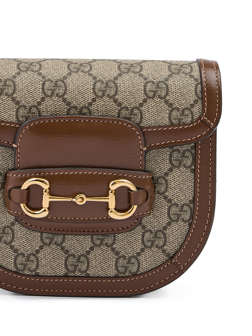 Gucci GG Beige Monogram Horsebit 1955 Belt Bag