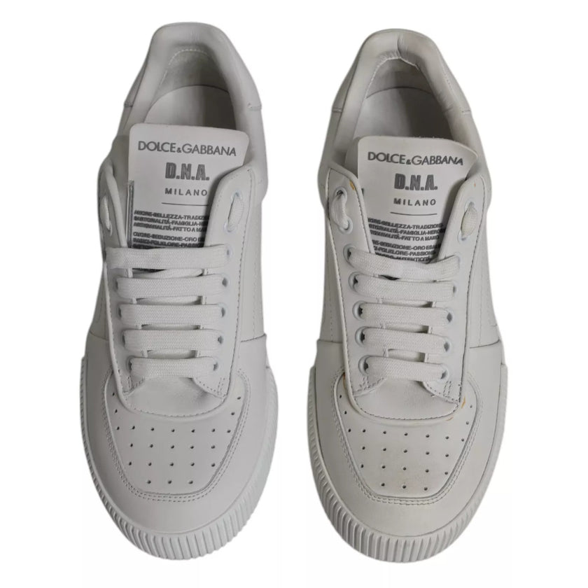 Dolce & Gabbana White Miami Leather Low Top Sneakers Shoes