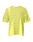 Dolce & Gabbana Yellow Cotton DG Heart Print Crew Neck T-shirt