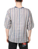 Dolce & Gabbana Multicolor Striped Pin Up Linen Round Neck T-shirt