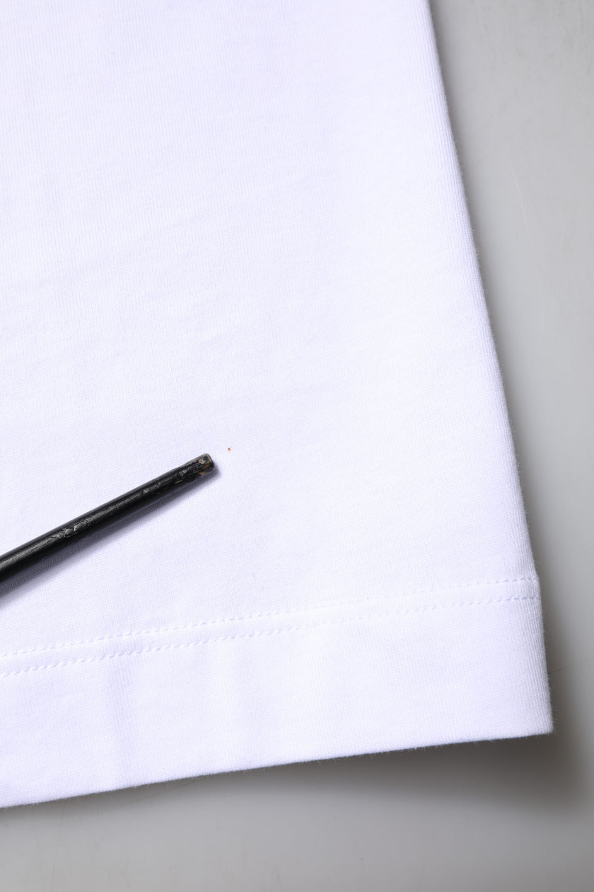 Dolce & Gabbana White Cotton DG Embroidery Crew Neck T-shirt