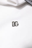 Dolce & Gabbana White Cotton Turtleneck DG Applique T-shirt