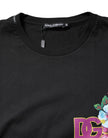 Dolce & Gabbana Black Cotton DG Floral Print Crewneck T-shirt