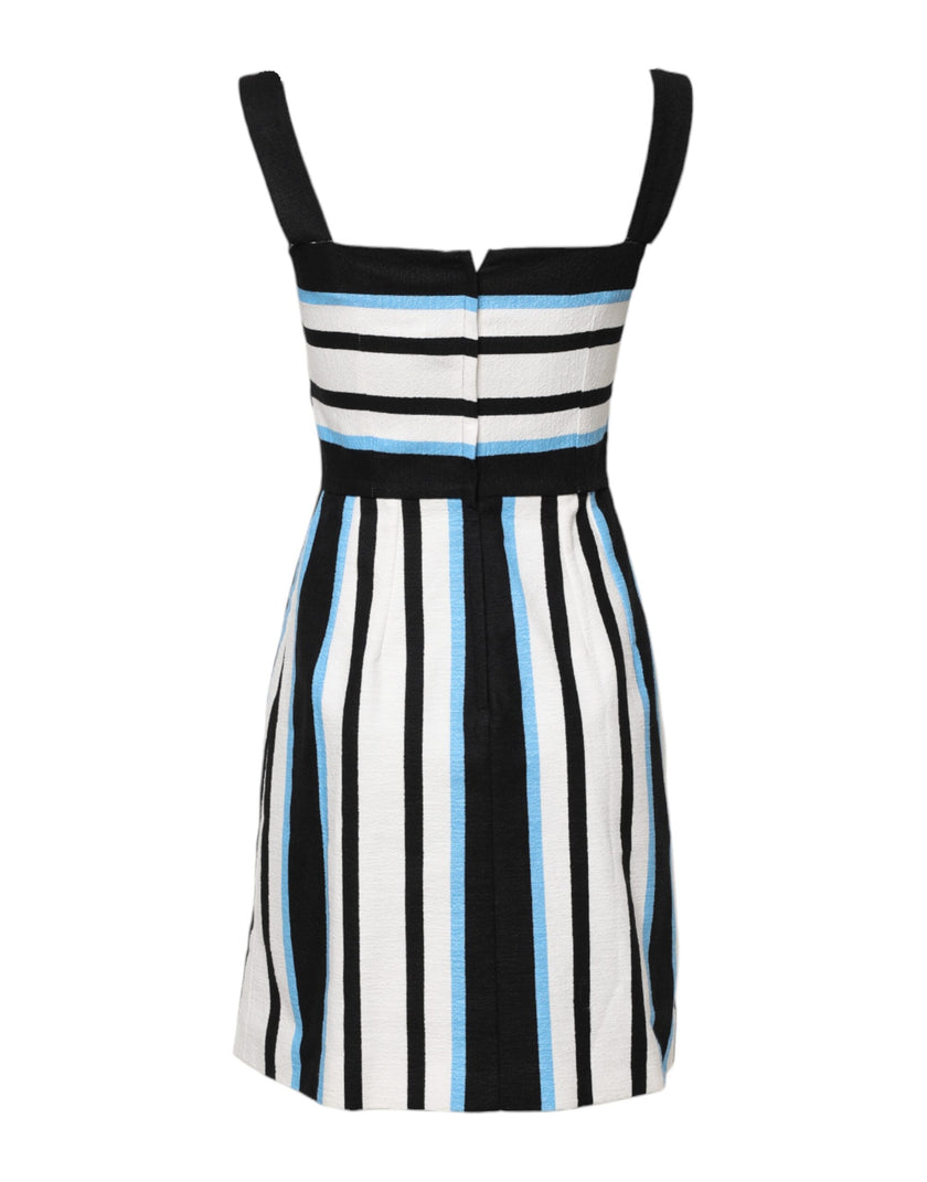Dolce & Gabbana Multicolor Stripe Cashmere Sleeveless Dress