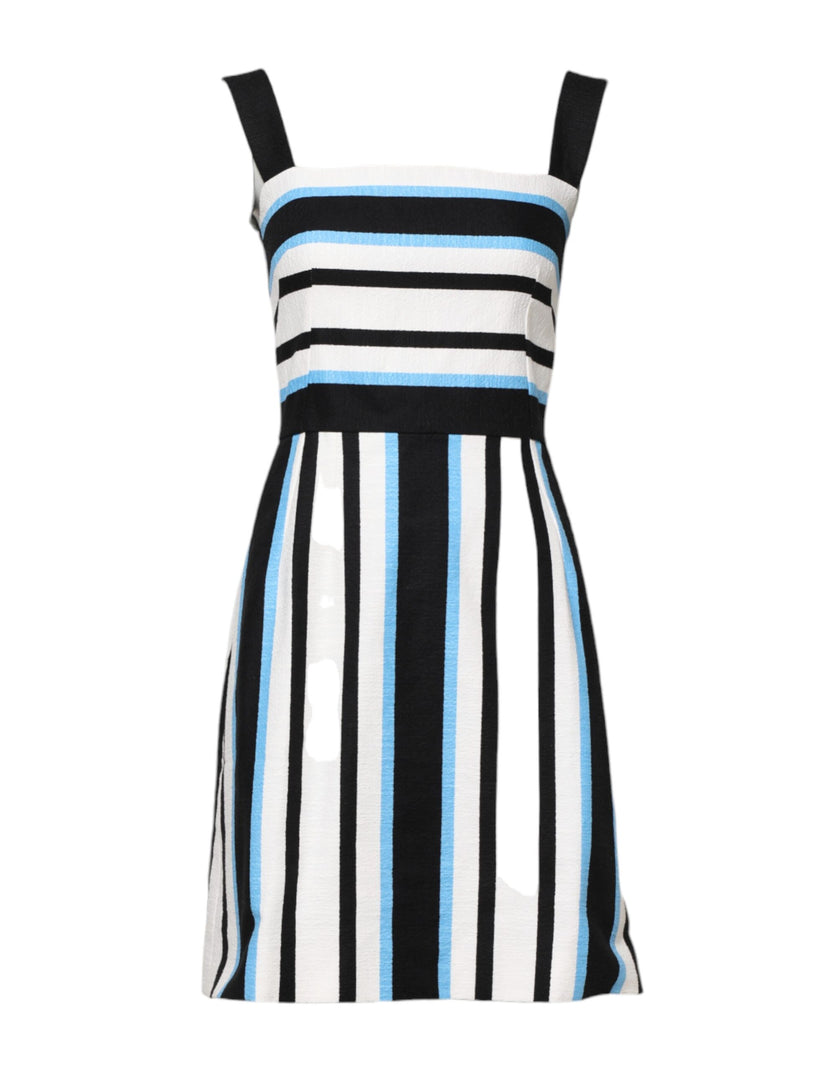 Dolce & Gabbana Multicolor Stripe Cashmere Sleeveless Dress