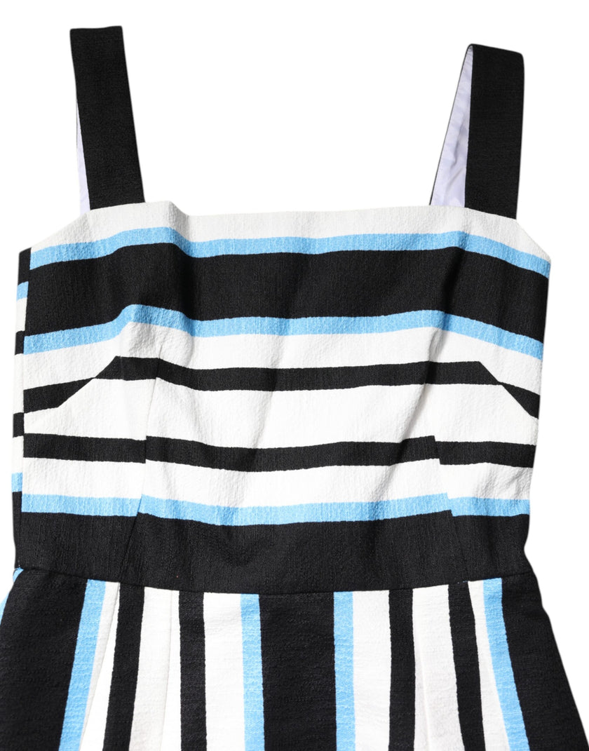 Dolce & Gabbana Multicolor Stripe Cashmere Sleeveless Dress