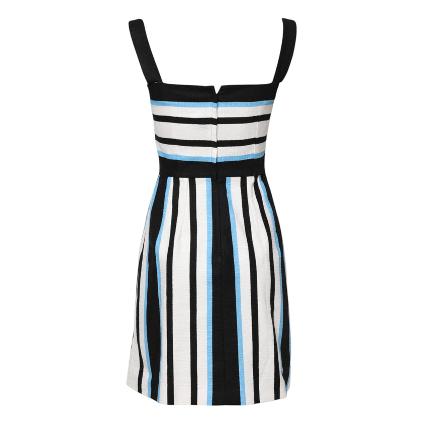Dolce & Gabbana Multicolor Stripe Cashmere Sleeveless Dress