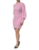 Dolce & Gabbana Pink Polyester Long Sleeves Sheath Mini Dress