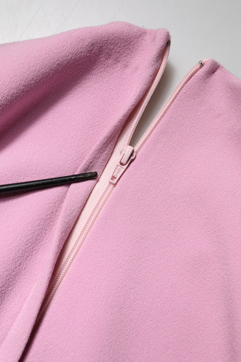 Dolce & Gabbana Pink Polyester Long Sleeves Sheath Mini Dress