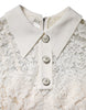 Dolce & Gabbana White Floral Lace Long Sleeves A-line Dress