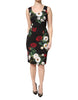 Dolce & Gabbana Black Floral Print Sleeveless Sheath Dress