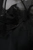 Dolce & Gabbana Black Lace Trim Nylon Tulle Sheath Midi Dress