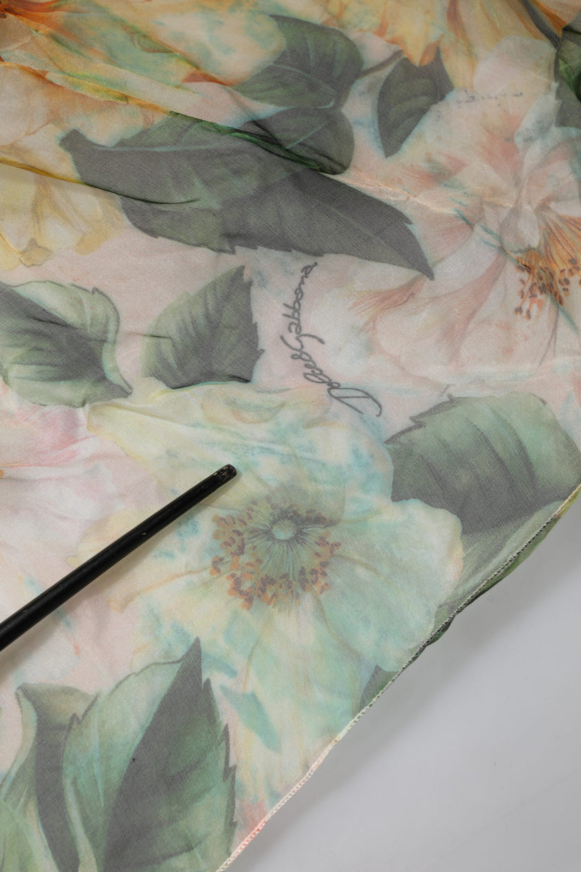 Dolce & Gabbana Yellow Floral Print Long Sleeves Maxi Dress