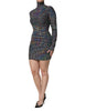 Dolce & Gabbana Black Embellished Nylon Bodycon Mini Dress