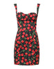 Dolce & Gabbana Black Red Cherry Sleeveless Sheath Mini Dress