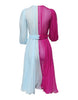 Dolce & Gabbana Pink Blue Silk 3/4 Sleeves A-line Dress