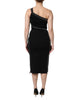 Dolce & Gabbana Black Viscose One Shoulder Zipper Sheath Dress