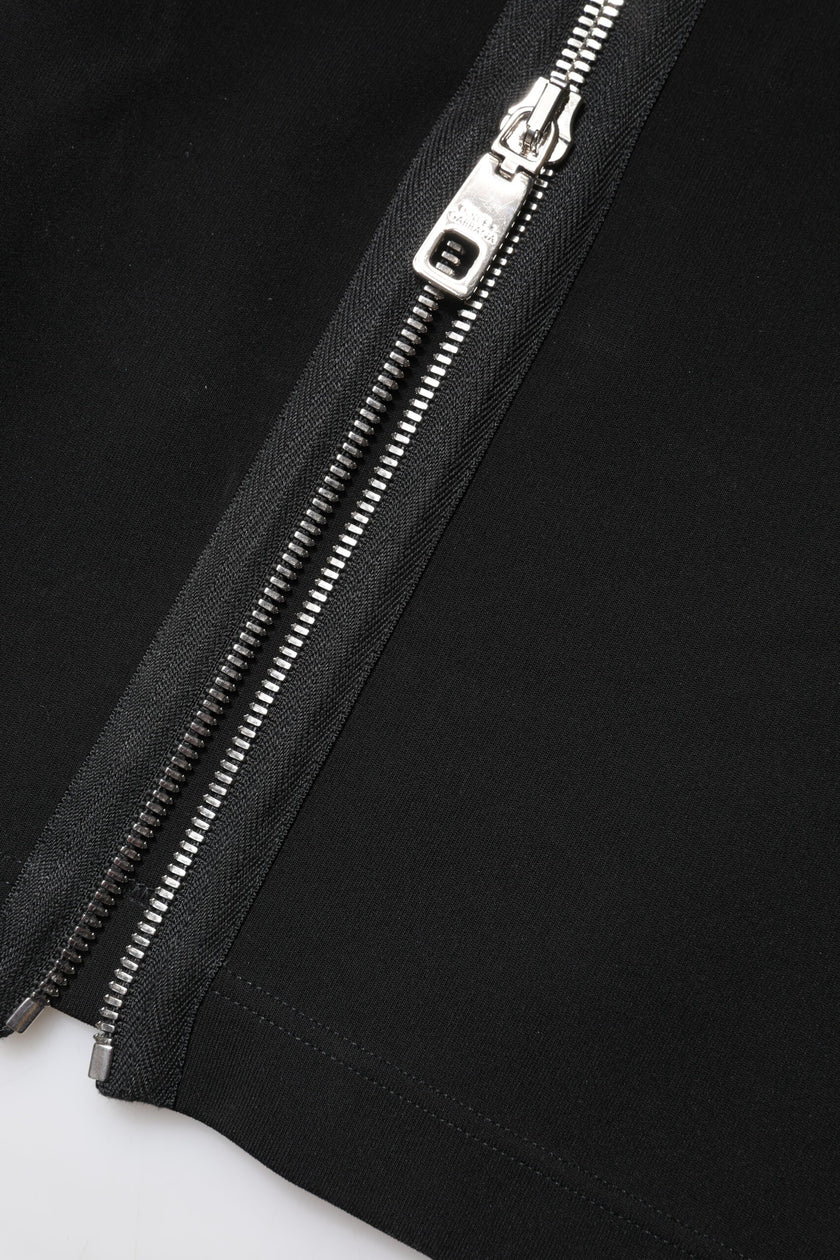 Dolce & Gabbana Black Viscose One Shoulder Zipper Sheath Dress